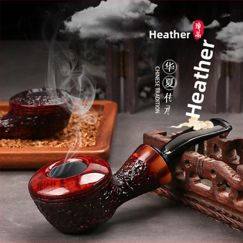 Pīpe – roku darbs no akmens ozolkoka, pārnēsājama, ar gaisa kameru, vecmodīgs stils