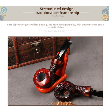 Pīpe – roku darbs no akmens ozolkoka, pārnēsājama, ar gaisa kameru, vecmodīgs stils