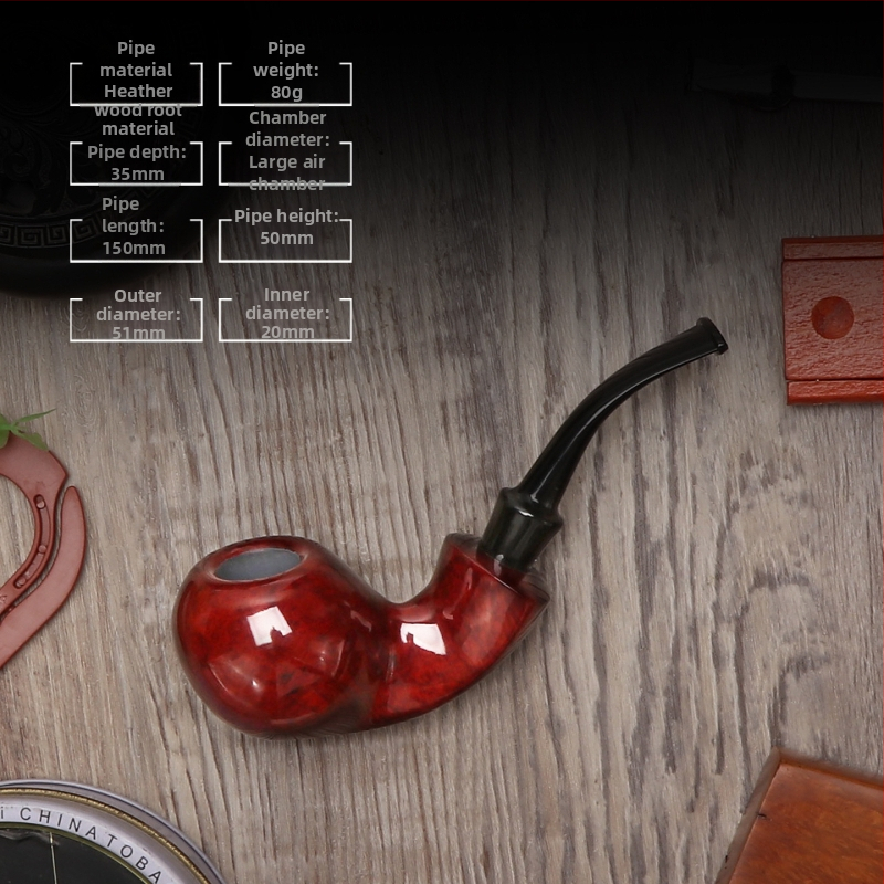 Pīpe – roku darbs no akmens ozolkoka, pārnēsājama, ar gaisa kameru, vecmodīgs stils