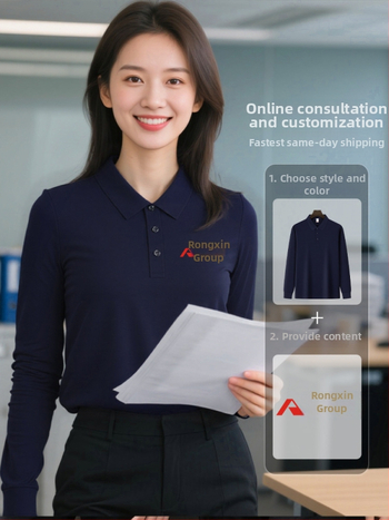 Pikkade varrukatega polo särk töörõivaste jaoks logoga – sügisel meeskonna vorm