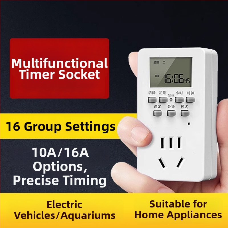 Išmanus laikmačio lizdo jungiklis su automatine išjungimo funkcija vandens šildytuvui ir akvariumo cirkuliacijai