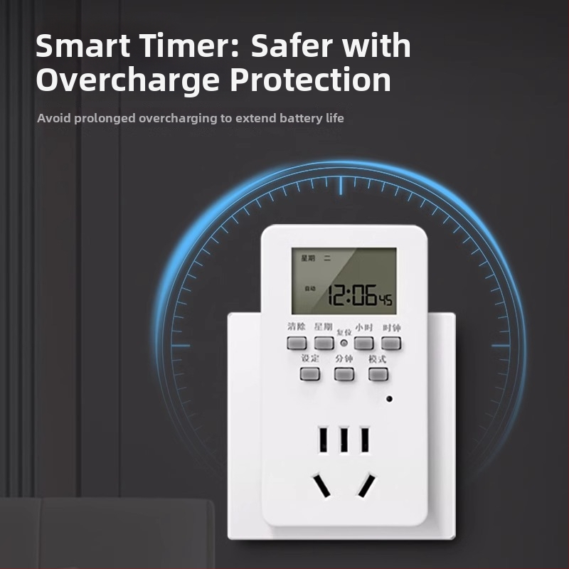 Išmanus laikmačio lizdo jungiklis su automatine išjungimo funkcija vandens šildytuvui ir akvariumo cirkuliacijai