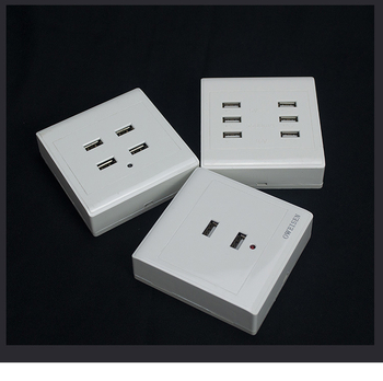 Тип 86 панел USB зарядно гнездо, 2/4-пиново, 100-250V, 1.5A, USB 5V изход, CCC сертифициран, PC корпус