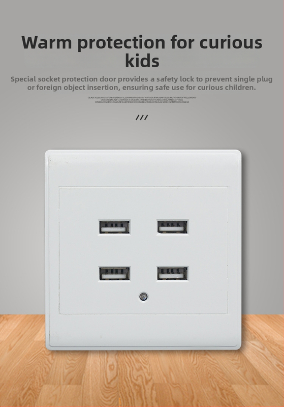 86 tipo plokštės USB įkrovimo lizdas, 2/4 kontaktai, 100-250V, 1.5A, USB išėjimas 5V, CCC sertifikuotas, PC korpusas