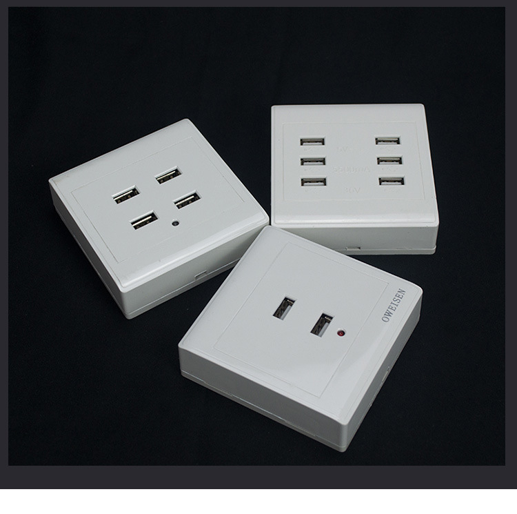 Тип 86 панел USB зарядно гнездо, 2/4-пиново, 100-250V, 1.5A, USB 5V изход, CCC сертифициран, PC корпус