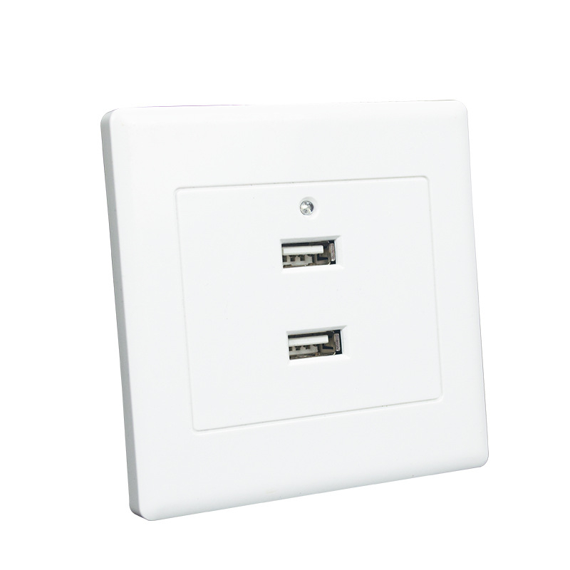 Тип 86 панел USB зарядно гнездо, 2/4-пиново, 100-250V, 1.5A, USB 5V изход, CCC сертифициран, PC корпус