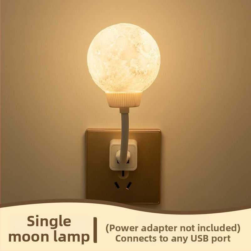 Naktinė lemputė su USB maitinimu, 110V, stiklinis gaubtas, geometrinis 3D dizainas