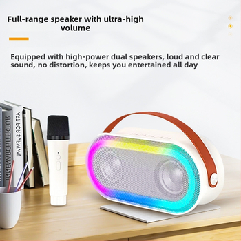 Bluetooth karaokes skaļrunis ar bezvadu mikrofoniem, 2 mikrofoni iekļauti, USB/TF atskaņošana, Bluetooth 5.3, 2000–4000 mAh akumulatora darbība, 6 stundu atskaņošana