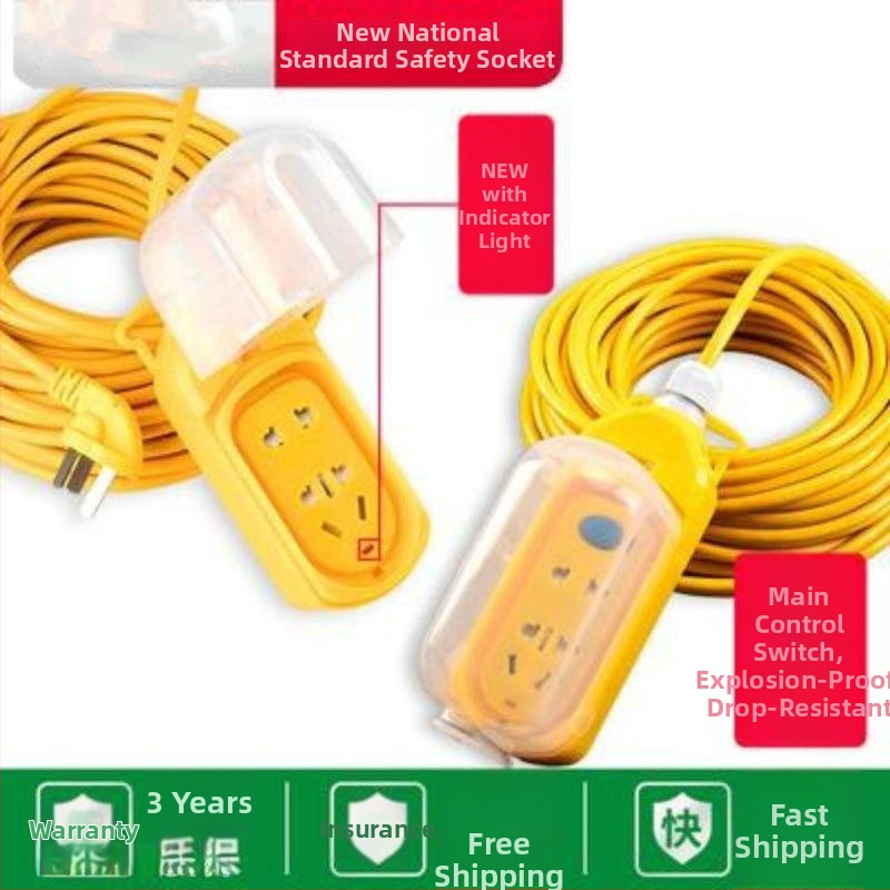 Elektrisko transportlīdzekļa uzlādes pagarinājums ar ūdensizturīgu kontaktu un garu kabeli (Izraēlas standarts, UL sertifikāts, 100V)