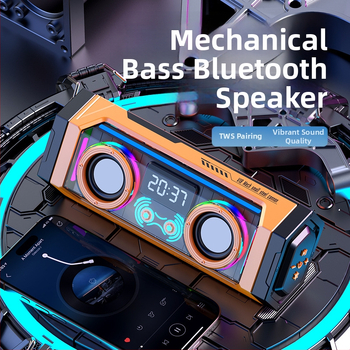 Bezvadu galda Bluetooth skaļrunis ar dziļu basu (2 skaļruņi, Bluetooth 5.3, 10W, 100Hz-20kHz, diapazons līdz 15 m)