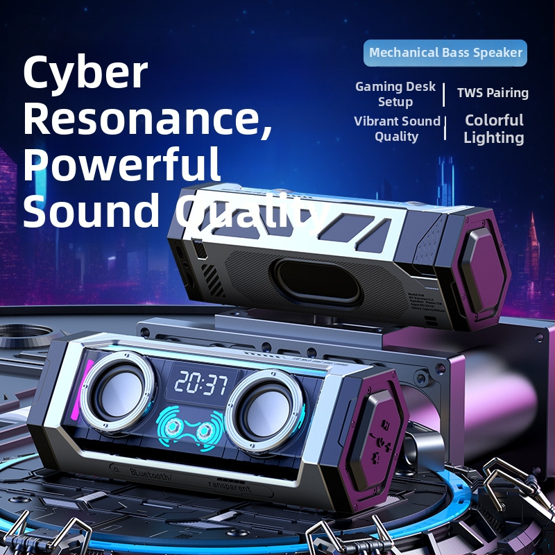 Bezvadu galda Bluetooth skaļrunis ar dziļu basu (2 skaļruņi, Bluetooth 5.3, 10W, 100Hz-20kHz, diapazons līdz 15 m)