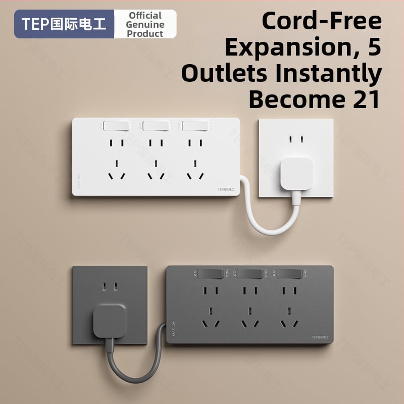 86-tip produžni priključak sa napajanjem kabelom, zidna montaža, 10A, 250V, kontakti od Tin Phosphor Bronze