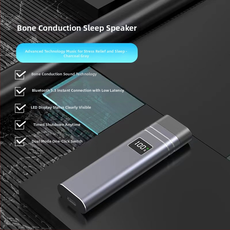 Guļvankulis ar kaulu vadīšanas tehnoloģiju un Bluetooth skaļruni, Bluetooth 5.2, frekvenču diapazons 100Hz-20kHz, SNR ≥85dB, 2 skaļruņi, iebūvētā baterija