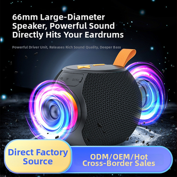 Portatīvais Bluetooth skaļrunis ar IPX5 ūdensizturību, 5W jauda, iekšējā akumulatora 1200–2000mAh, Bluetooth 5.3, kartes slots