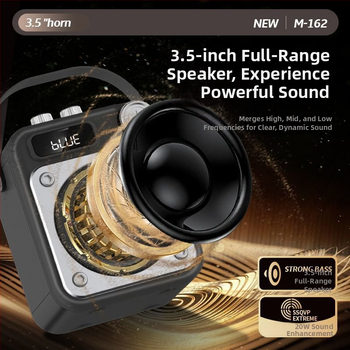 Karaoke mikrofons un skaļrunis vienā ierīgā ar Bluetooth, USB un kartes slotu — 100 Hz–20 kHz, SNR ≥70 dB, plastmasas korpuss, IPX7