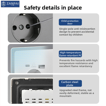 Zan Brand Eiropas standarta sienas kontaktligzda USB Type-C 2A, 16A, sienas montāža, CE sertifikāts