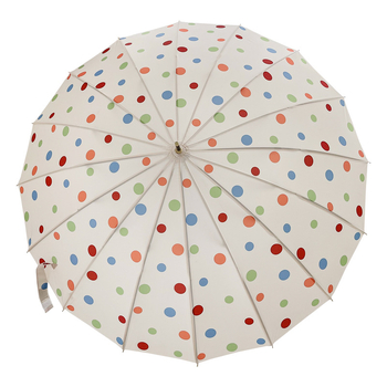 Dvivietis skėtis su ilgu mediniu rankena, 16 rėmų, geležinis rėmas, pusiau automatinis atidarymas, 190T audinys