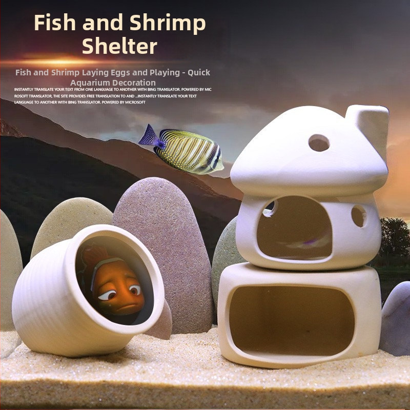 Kerámiából készült akváriumi menedék — agyagkaspó stílusban, tájépítéshez, szaporításhoz és rejtőzéshez, 200 g