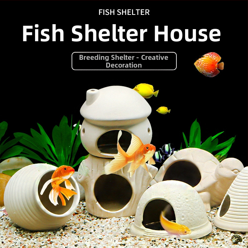Kerámiából készült akváriumi menedék — agyagkaspó stílusban, tájépítéshez, szaporításhoz és rejtőzéshez, 200 g