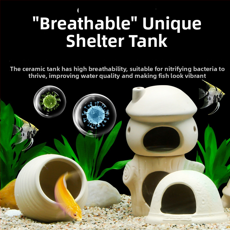Kerámiából készült akváriumi menedék — agyagkaspó stílusban, tájépítéshez, szaporításhoz és rejtőzéshez, 200 g