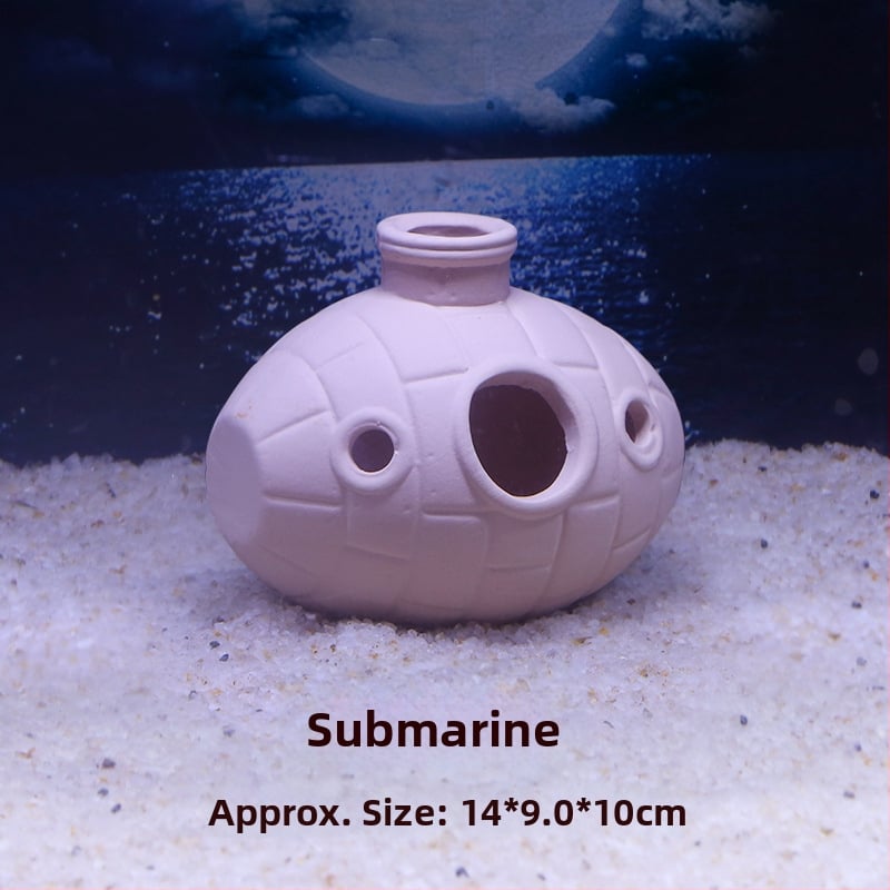 Kerámiából készült akváriumi menedék — agyagkaspó stílusban, tájépítéshez, szaporításhoz és rejtőzéshez, 200 g