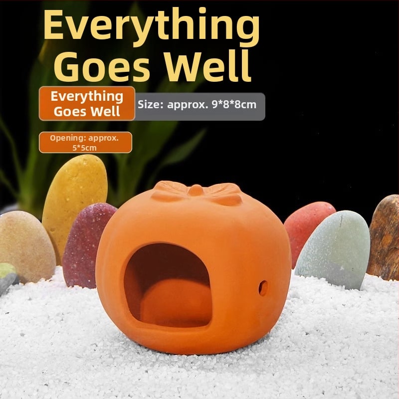 Kerámiából készült akváriumi menedék — agyagkaspó stílusban, tájépítéshez, szaporításhoz és rejtőzéshez, 200 g