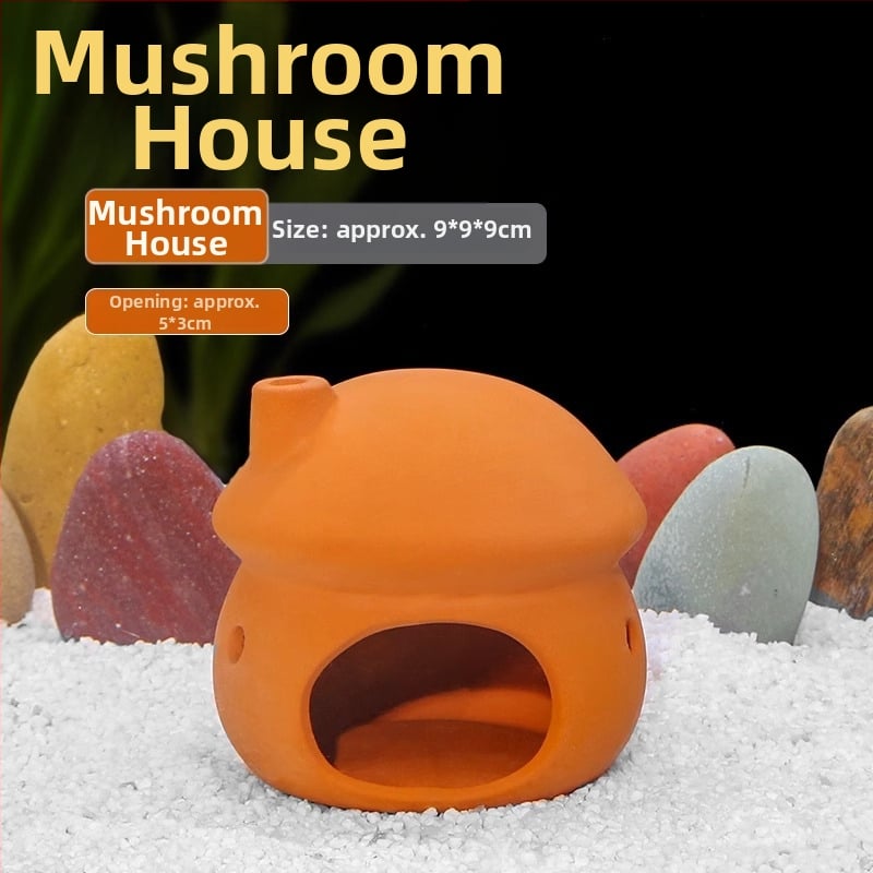 Kerámiából készült akváriumi menedék — agyagkaspó stílusban, tájépítéshez, szaporításhoz és rejtőzéshez, 200 g