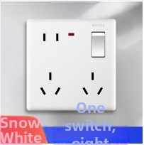 Sienas slēdža kontaktu paneļš, 1 grupas ar 8 atverēm, 86. tips, sienas uzstādīšana, Jaunais nacionālais standards, 10A, AC250V