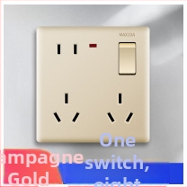 Sienas slēdža kontaktu paneļš, 1 grupas ar 8 atverēm, 86. tips, sienas uzstādīšana, Jaunais nacionālais standards, 10A, AC250V