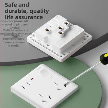 Sienas slēdža kontaktu paneļš, 1 grupas ar 8 atverēm, 86. tips, sienas uzstādīšana, Jaunais nacionālais standards, 10A, AC250V