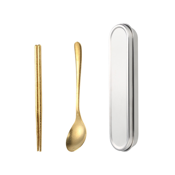 Set pribora od čistog titanija sa žlicom i štapićima — ultra lagan, poliranje Hemp Wheel, minimalistički stil