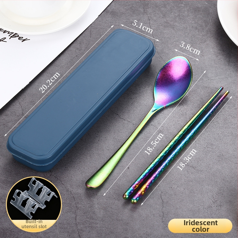 Švarus titano stalo įrankių rinkinys su šaukštu ir lazdelėmis — ultra lengvas, Hemp Wheel poliravimas, minimalistinis stilius