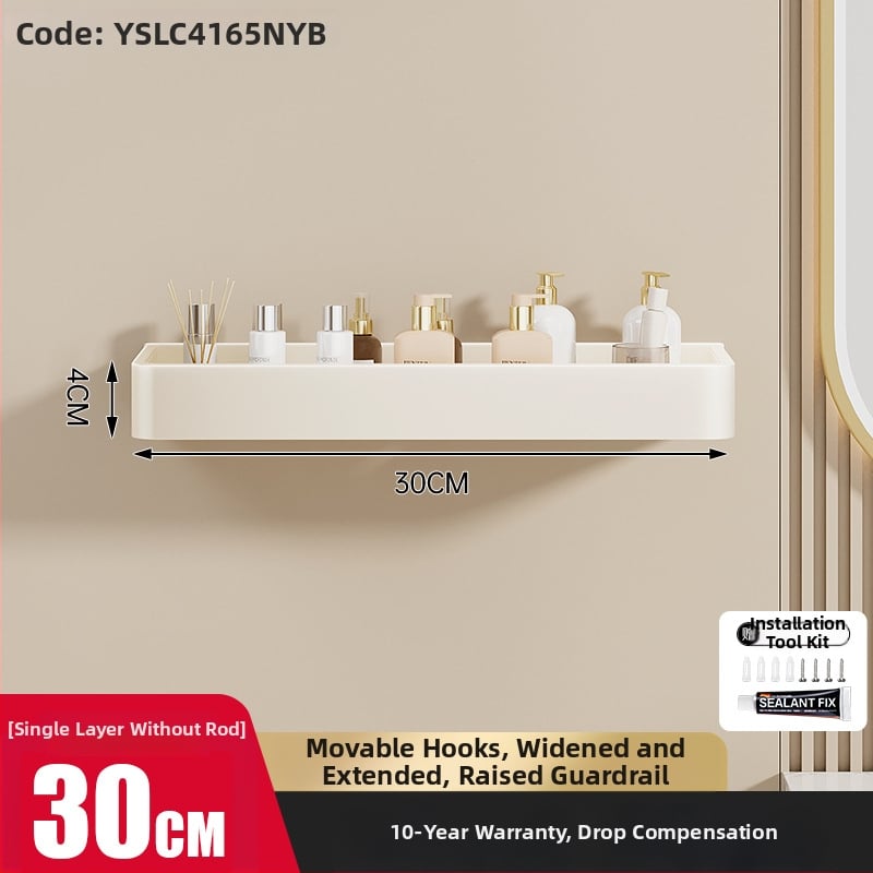 Police na kúpeľňu na uskladnenie – hliníková zliatina, sprejový náter, štvorcový tvar, nosnosť 30 kg, jednovrstvová alebo dvojvrstvová konštrukcia