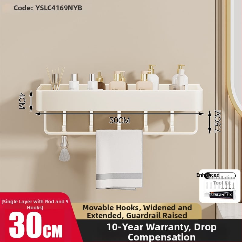 Police na kúpeľňu na uskladnenie – hliníková zliatina, sprejový náter, štvorcový tvar, nosnosť 30 kg, jednovrstvová alebo dvojvrstvová konštrukcia