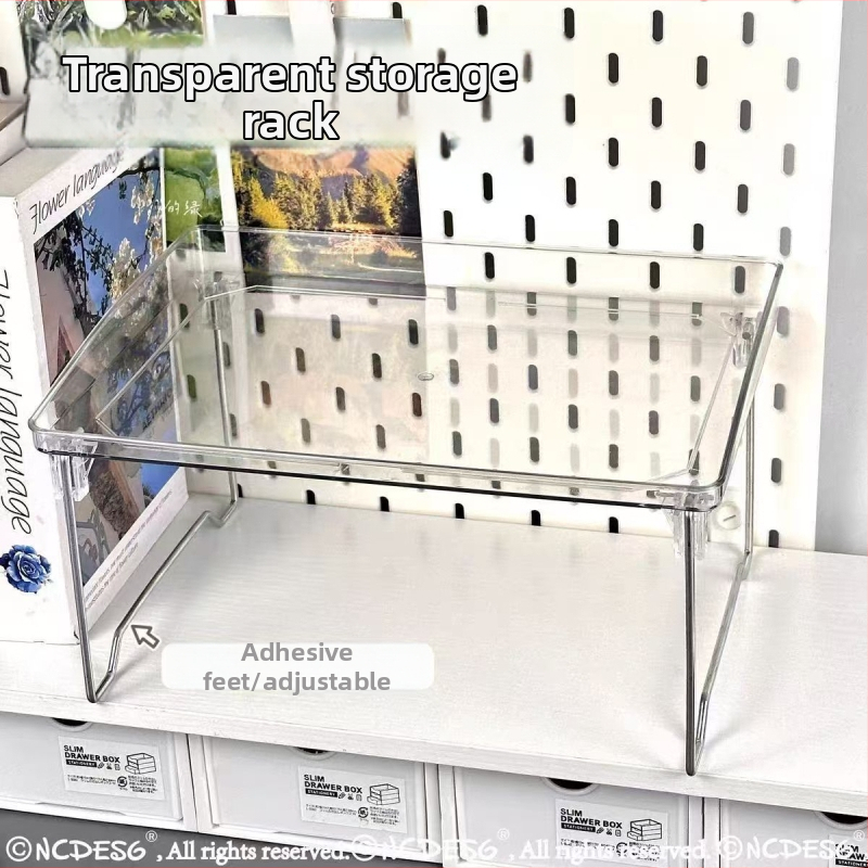 Desktop dvostruki stalak za pohranu, jednostavan japanski stil dizajna, polipropilenski materijal, višenamjenski organizator, montaža na radnoj površini, bez bušenja