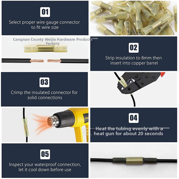 Weijie zīmola siltumizstiepjamais ūdensizturīgais vidējais termināla savienotājs, 1 kodols, PE izolators, automobiļu elektronikai