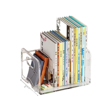 Mu Ming PET stolni držač za knjige, 4-slojni stolni regál za ured ili dom, višenamjenski, bez montaže