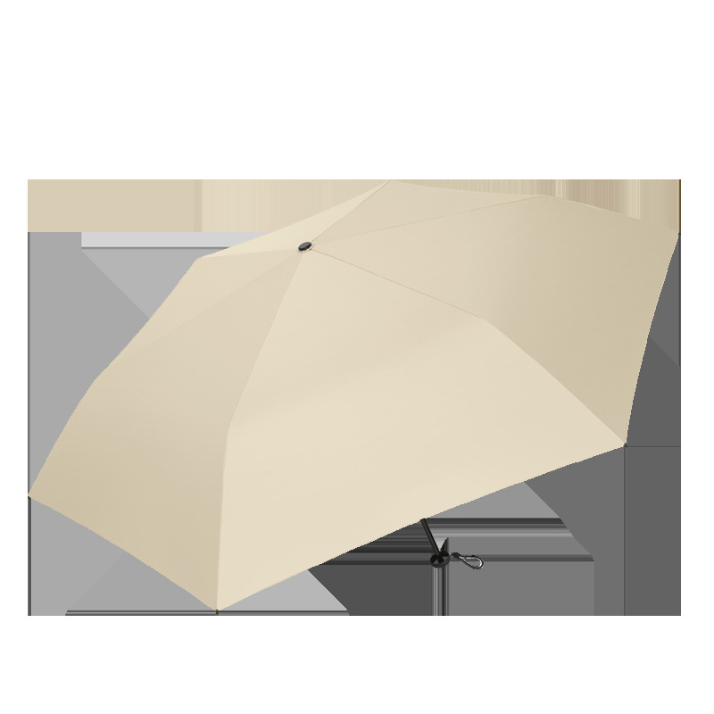 Labai lengvas sulankstomas skėtis su UV apsauga, 6 aliuminio šarvų, 210T poliesterio audinys, rankinis atidarymas uždarymas, sveria 130 g