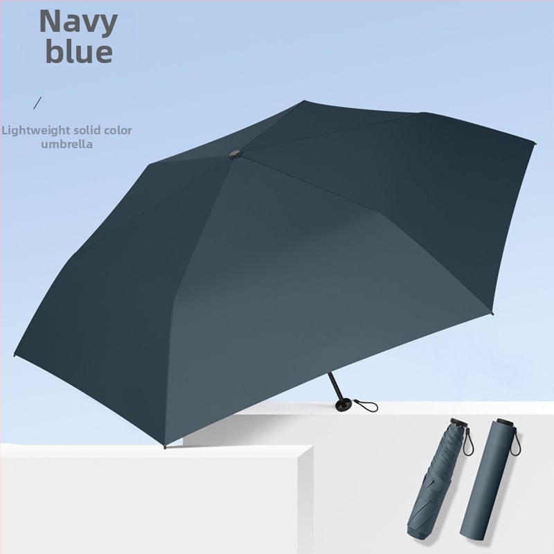 Labai lengvas sulankstomas skėtis su UV apsauga, 6 aliuminio šarvų, 210T poliesterio audinys, rankinis atidarymas uždarymas, sveria 130 g