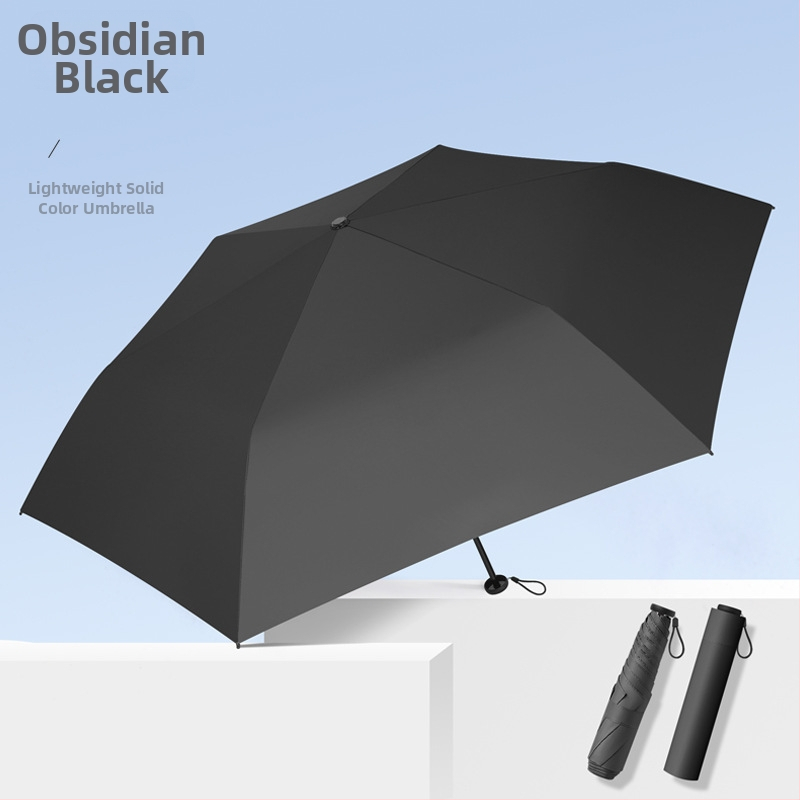 Labai lengvas sulankstomas skėtis su UV apsauga, 6 aliuminio šarvų, 210T poliesterio audinys, rankinis atidarymas uždarymas, sveria 130 g