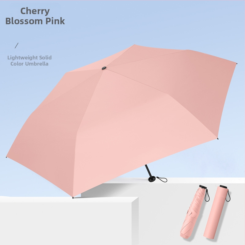 Labai lengvas sulankstomas skėtis su UV apsauga, 6 aliuminio šarvų, 210T poliesterio audinys, rankinis atidarymas uždarymas, sveria 130 g