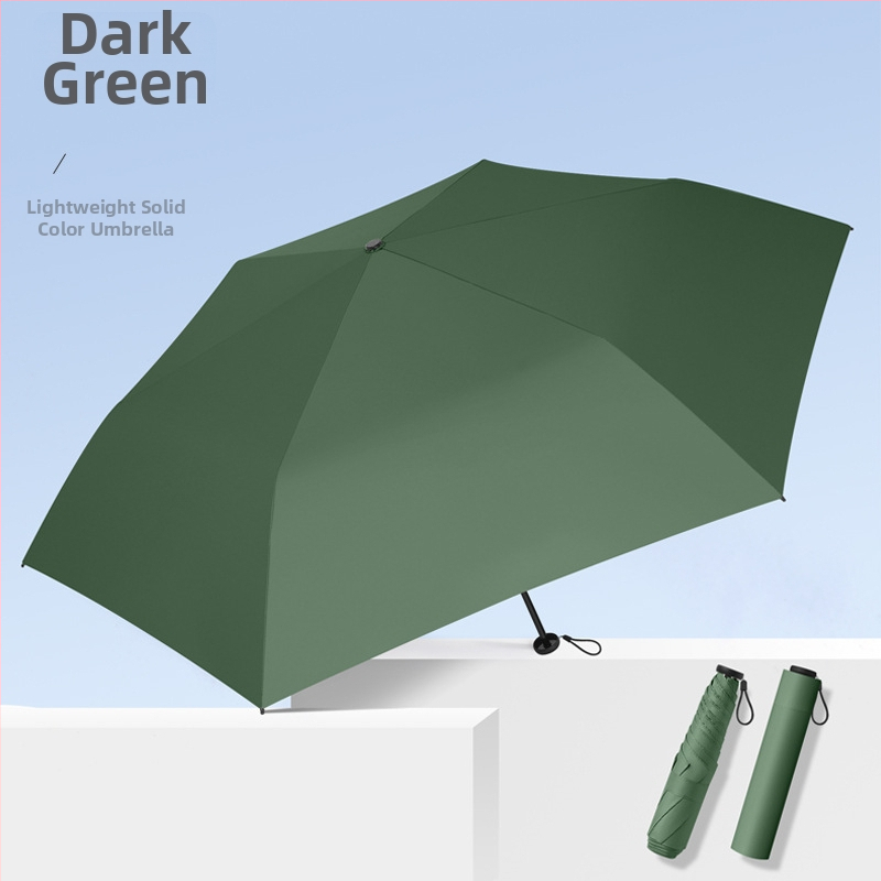 Labai lengvas sulankstomas skėtis su UV apsauga, 6 aliuminio šarvų, 210T poliesterio audinys, rankinis atidarymas uždarymas, sveria 130 g