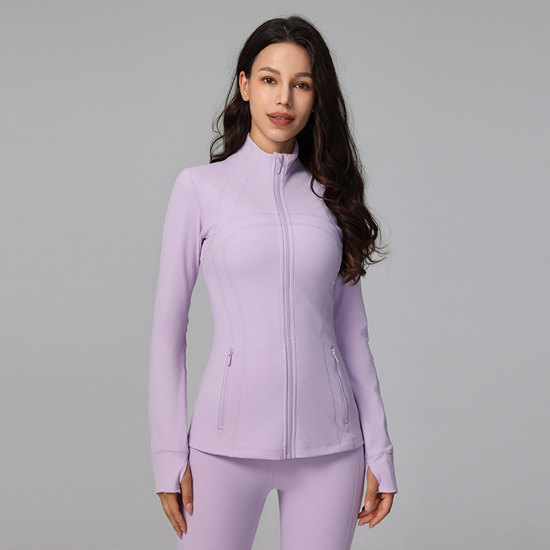 Joga lauko švarkas su stačiu kaklu, siauras siluetas, ilgos rankovės, žiemai