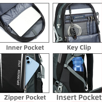 Royal Mountain matkakott - nailonist, hingav, veekindel, kulumisvastane, ergonoomiline kumer seljatugi