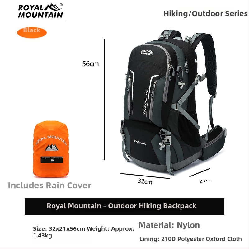 Royal Mountain matkakott - nailonist, hingav, veekindel, kulumisvastane, ergonoomiline kumer seljatugi