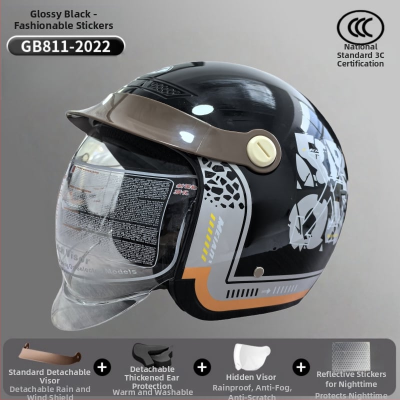 3/4 galvas aizsargs elektrotransportam – ABS, Mei'an MA009, universāls