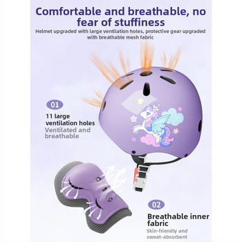 Bērnu riteņslidošanas aizsargu komplekts ar velosipēdu ķiveri (EPS; bērni; neitrāls dzimums; velosipēdu ķivere)