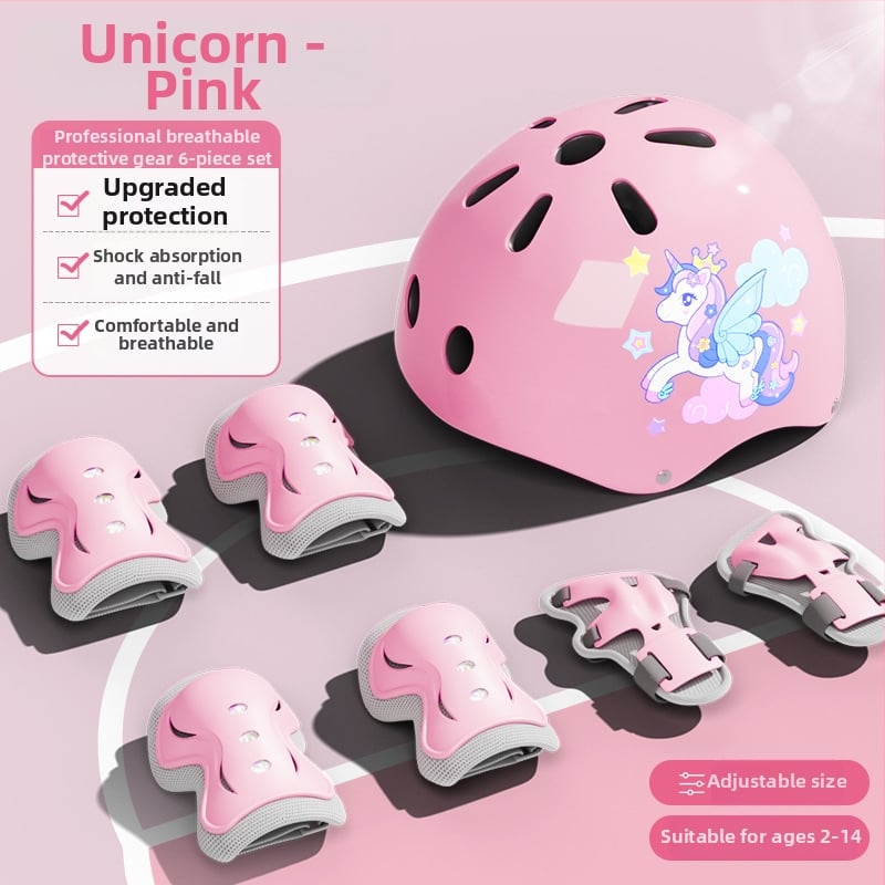 Bērnu riteņslidošanas aizsargu komplekts ar velosipēdu ķiveri (EPS; bērni; neitrāls dzimums; velosipēdu ķivere)