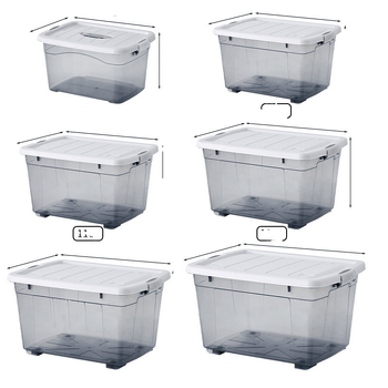 Prozirni plastični pravokutni spremnik za vodu s poklopcem, ručni držač, kapacitet 0–5 L