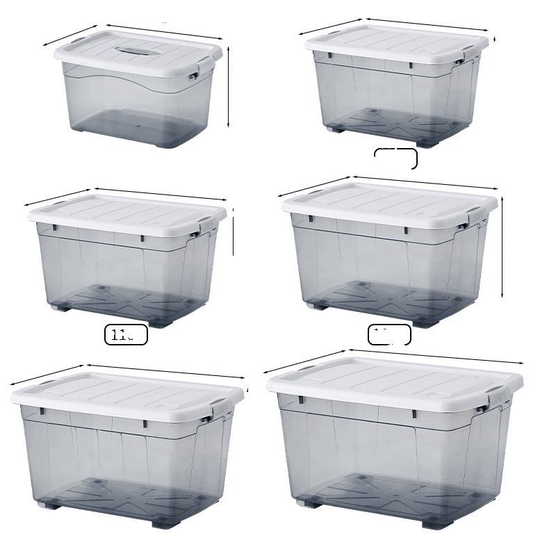 Prozirni plastični pravokutni spremnik za vodu s poklopcem, ručni držač, kapacitet 0–5 L